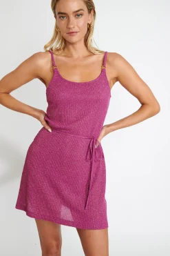 BEACHWEAR DRESS Plum TAHUA GOLDENRIB