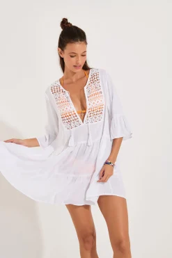 BEACHWEAR TUNIC White LOUISE SALTY