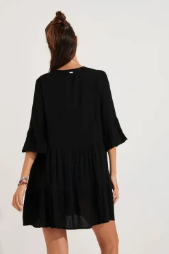 BEACHWEAR TUNIC Black LOUISE SALTY