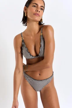 Glamo & Camana Delvina two-piece black gingham swimsuit