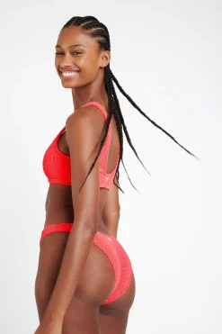 JUSTIN & NAIDA POPCORN pink scrunchy bikini