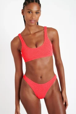 JUSTIN & NAIDA POPCORN pink scrunchy bikini
