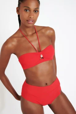 KENTEO & ZAPPA SPRING red bandeau swimsuit