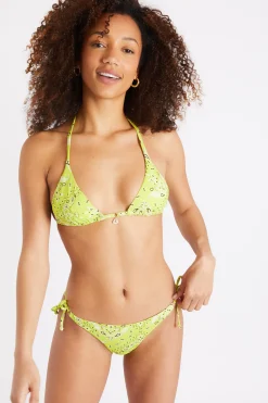 Rico & Lina Benita bandana print bikini in lime green